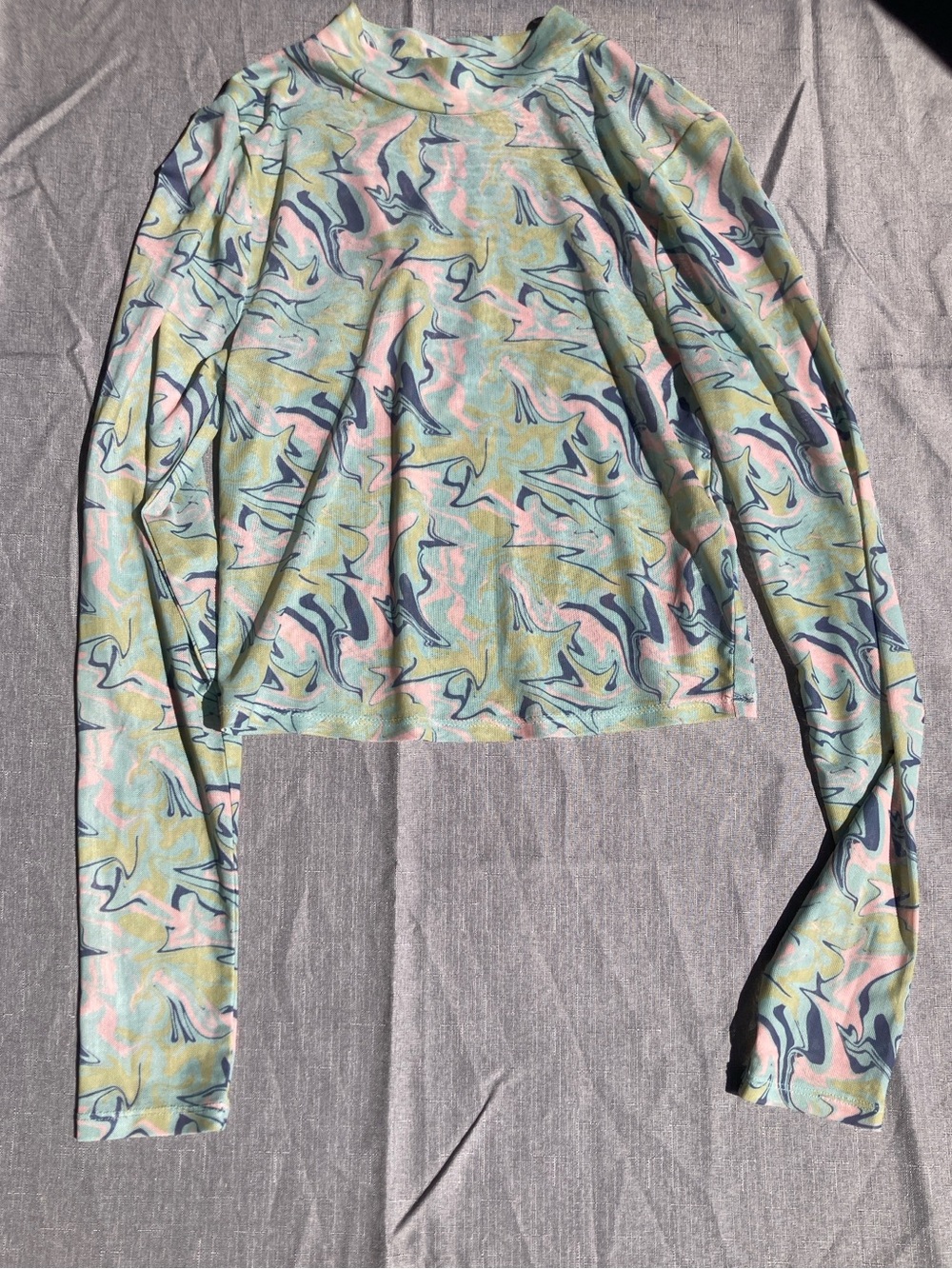 Y2K Pacsun Sheer Marble Print Long Sleeve shirt small retro